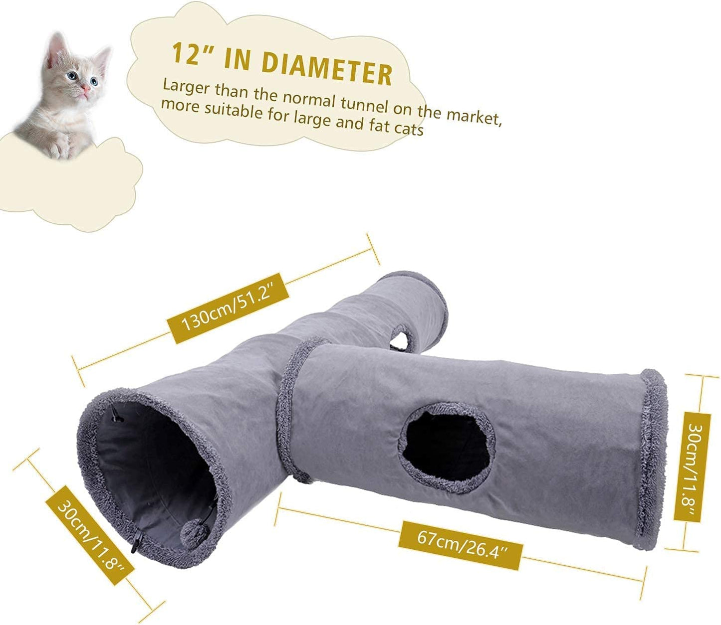 The Sophisticated Cat Tunnel: Premium Suede Hideaway with Interactive Crinkle Sounds