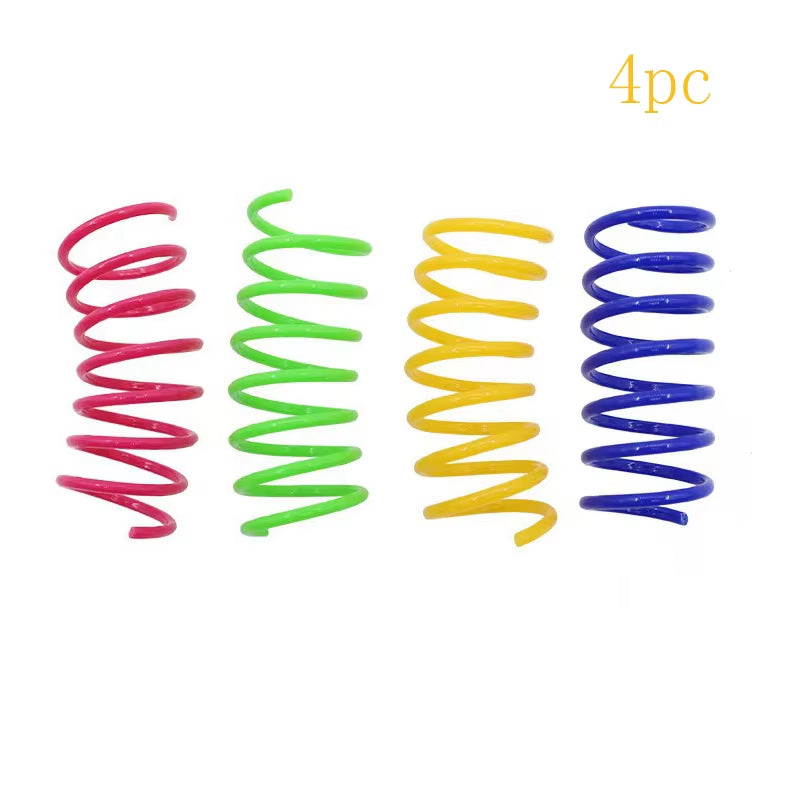 Pet Cat Toys Wide Durable Heavy Gauge Cat Spring Toy Colorful Springs Cat Pet Toy Coil Spiral Springs Pet Intera