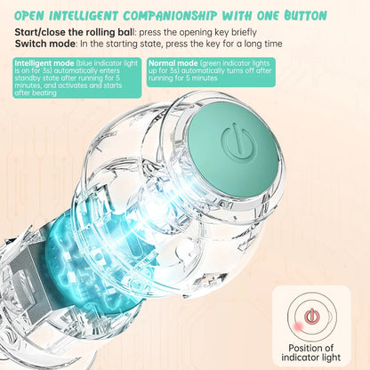 Smart Interactive Rolling Cat Toy: 2-Mode Self-Moving Playmate