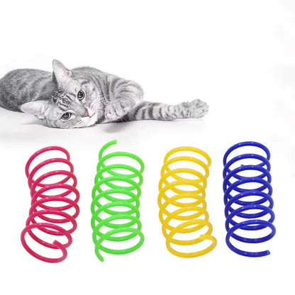 Pet Cat Toys Wide Durable Heavy Gauge Cat Spring Toy Colorful Springs Cat Pet Toy Coil Spiral Springs Pet Intera