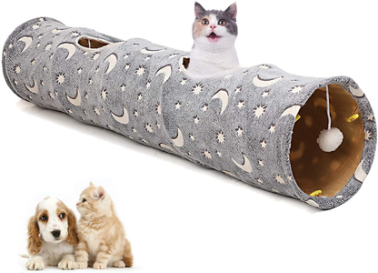 Glow in the Dark Cat Tunnel - Moon & Stars Magic Play Tube