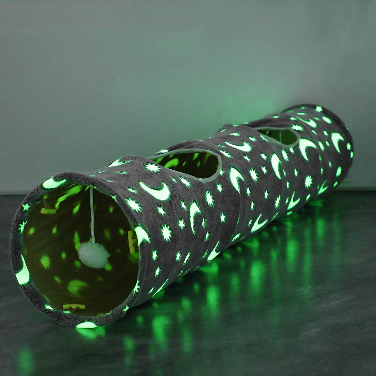 Glow in the Dark Cat Tunnel - Moon & Stars Magic Play Tube
