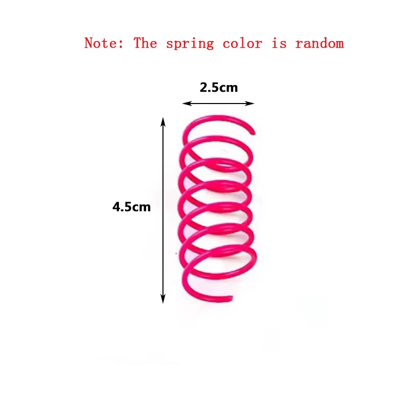 Pet Cat Toys Wide Durable Heavy Gauge Cat Spring Toy Colorful Springs Cat Pet Toy Coil Spiral Springs Pet Intera