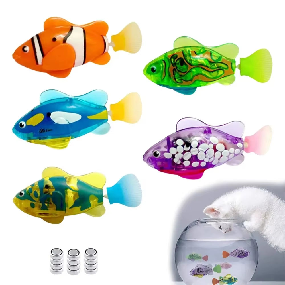 Smart-Swim Robotic Fish – Interactive LED Hunting Toy for Cats & Kittens