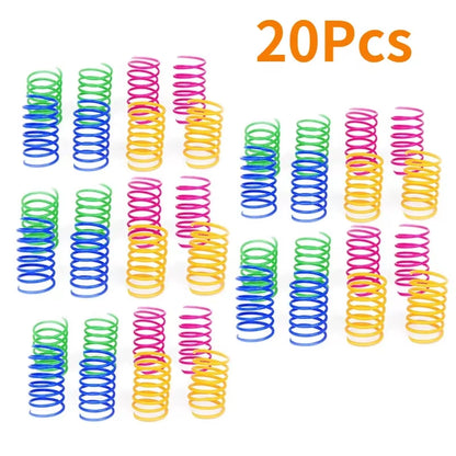 Pet Cat Toys Wide Durable Heavy Gauge Cat Spring Toy Colorful Springs Cat Pet Toy Coil Spiral Springs Pet Intera